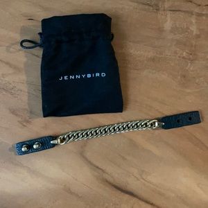 Jenny Bird Chain Link Bracelet with Leather Detail